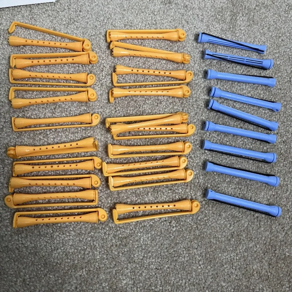 VTG 50+ Mixed Perm Rods Cosmetology Student Salon Hair Curler +‎ End Paper